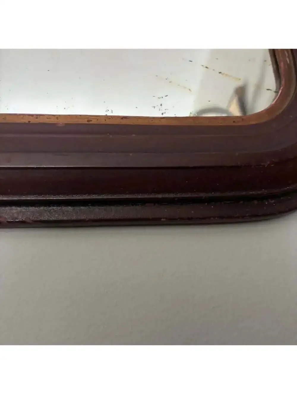 Antique Louis Philippe Wall Mirror c1860-1890 Original Wavy Glass Mahogany Frame